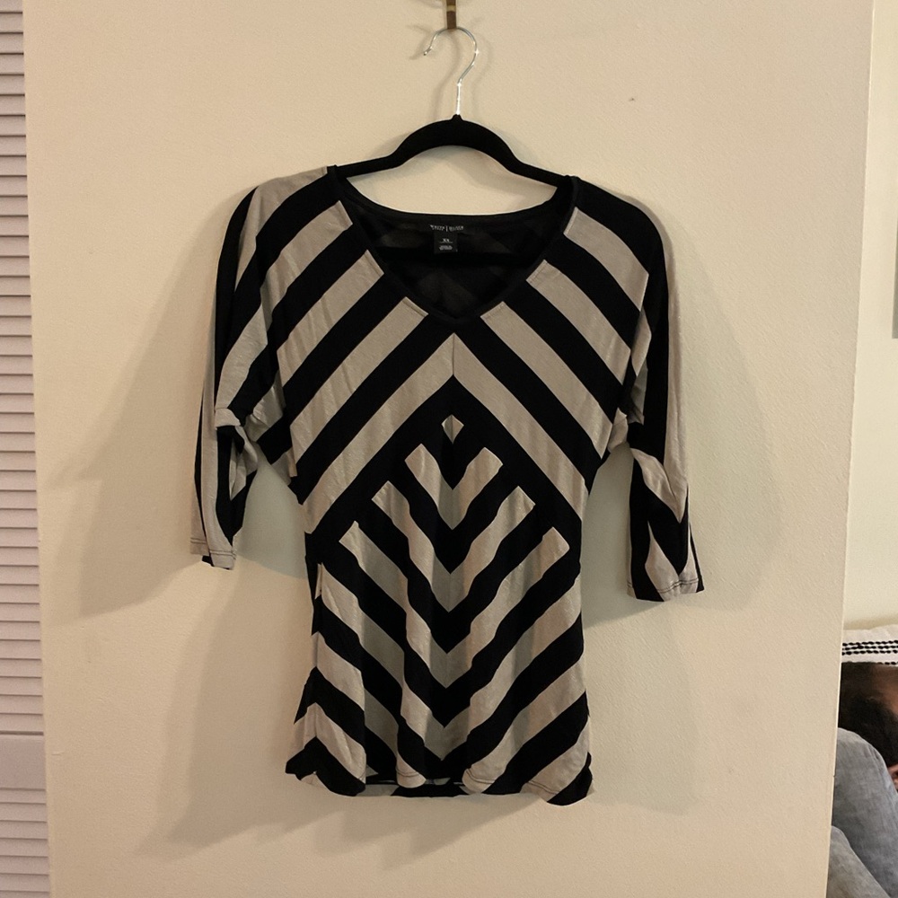 White House Black Market Chevron Striped Top